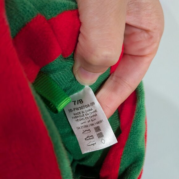 Ardene Holiday Elf Slippers with Bells Green Red Size 7/8 - Picture 5 of 5